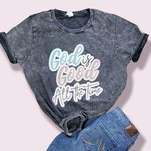 Bleach Washed Gray Graphic Tee sz Large